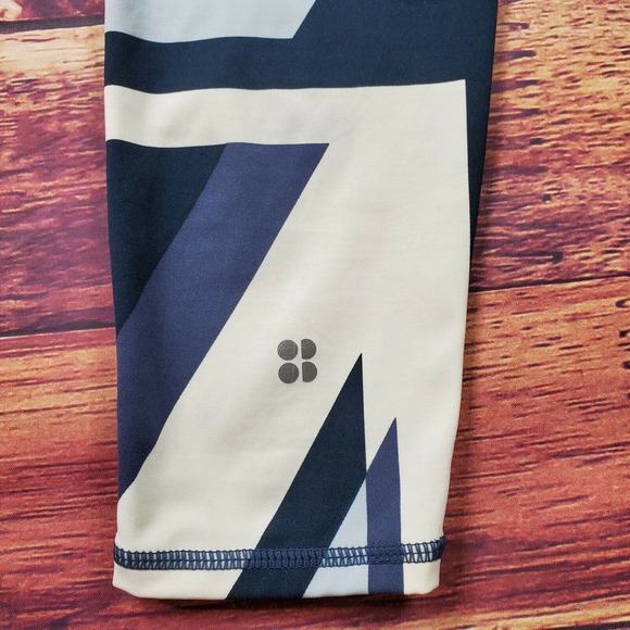 CC - Sweaty Betty The Power Leggings 7/8 Pants Womens XS Union Jack Blue Stretch - Picture 5 of 7